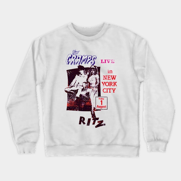 The Cramps Live in New York Crewneck Sweatshirt by HAPPY TRIP PRESS